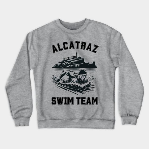 Alcatraz Swim Team | Funny Swim Team Swimming Logo Crewneck Sweatshirt by blueduckstuff